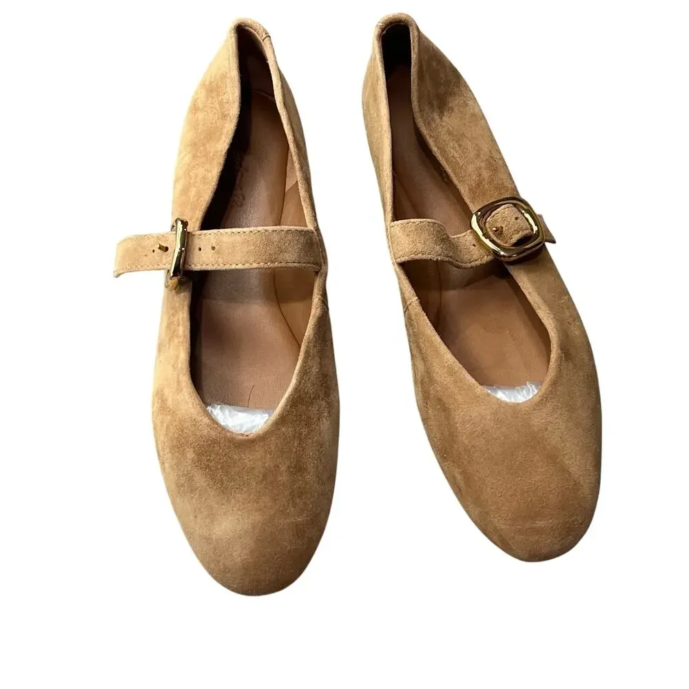 Madewell The Remy Mary Jane Flat Shoe Leather Comfort Dried Acorn Size 8 NWOB